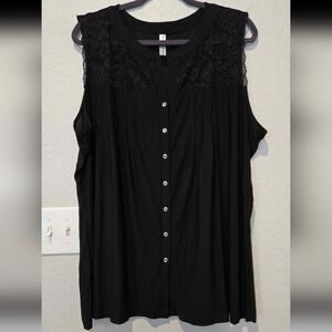Silky Lace Button Down - 3x